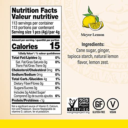 Chimes Meyer Lemon Ginger Chews Candy, 1-Pound Bag