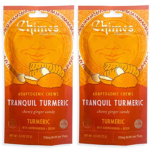 Chimes Tranquil Turmeric Adaptogen Ginger Chews Candy - 2 Pack