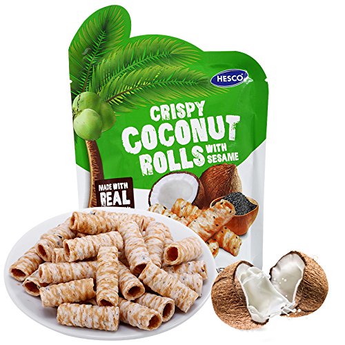 China Food Co. Ltd. 泰国进口富力氏芝麻椰奶蛋卷70G 椰子味休闲办公