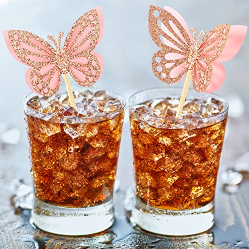 48 Pcs Butterfly Cupcake Toppers Assembled Double Layers Cupcake