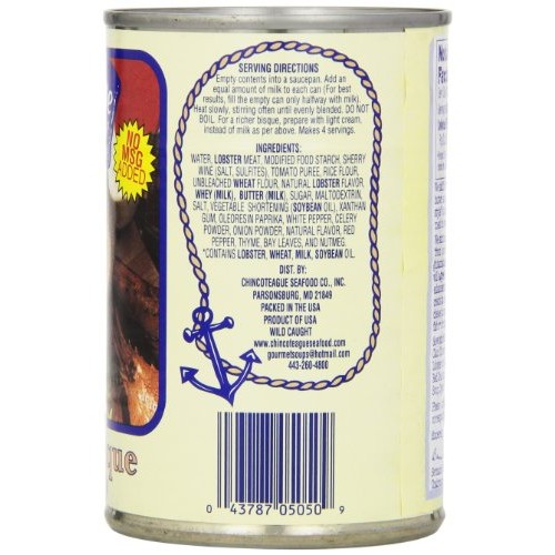 Chincoteague Seafood Lobster Bisque, 15-Ounce Cans Pack Of 12