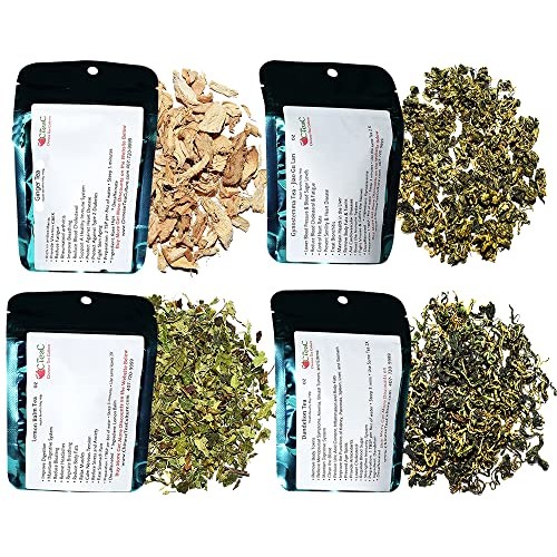 Chinese Tea Culture Tea Sampler, 4 Herbal Teas, Decaffeinated, G...