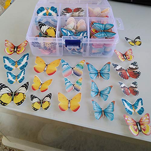 40 Pcs Edible Butterfly Cupcake Toppers, Rice Paper Cake &Amp; Cupca