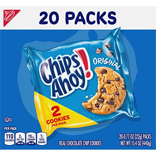 CHIPS AHOY! Original Chocolate Chip Cookies, 20 Snack Packs 2 c...