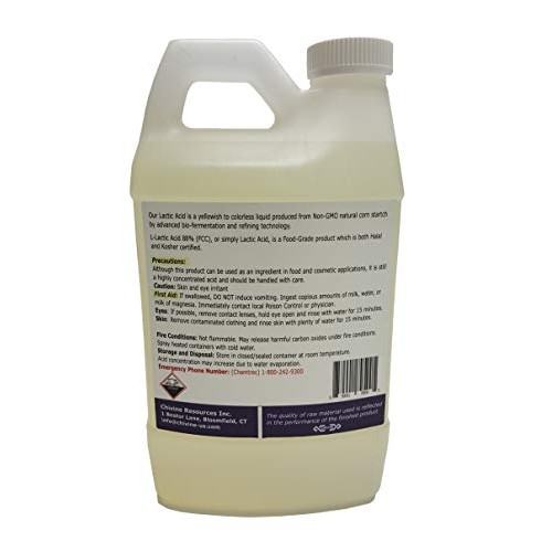 Lactic Acid 88% Solution Food Grade, Non-Gmo; Kosher &Amp; Halal C
