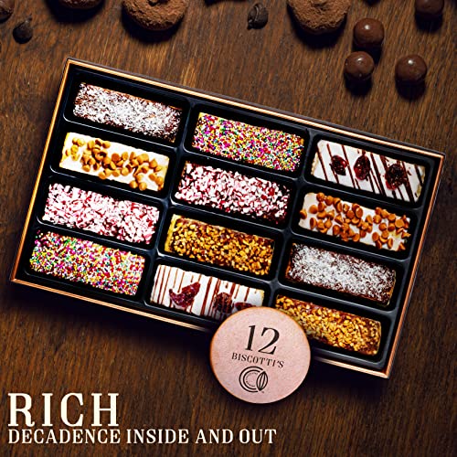 Fathers Day Chocolates Biscotti Gift Basket, Gourmet Chocolate C...