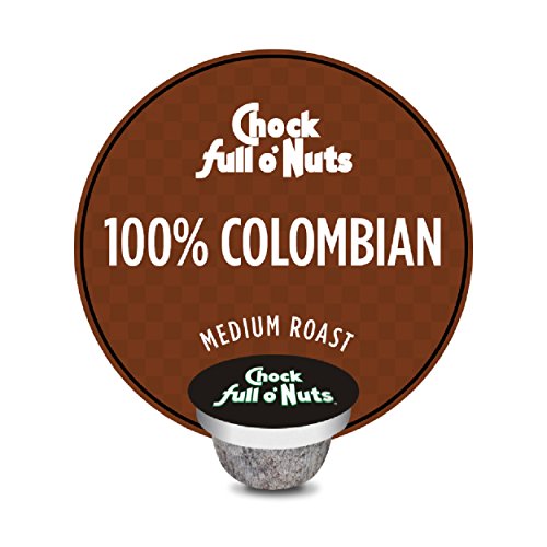 Chock Full O’Nuts Colombian Medium Roast, K-Cup Compatible Pods