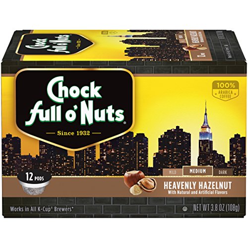 Chock Full O’Nuts Heavenly Hazelnut Medium Roast, K-Cup Compatib