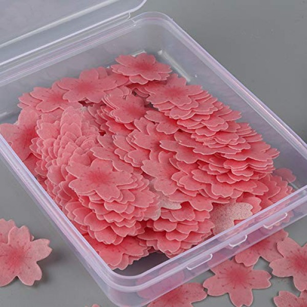 70Pcs 0.9 Edible Wafer Paper Pink Cherry Blossom Flowers Cupcak