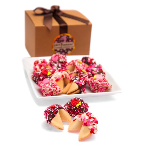 Valentine Hand Dipped And Decorated Fortune Cookies Gift Box