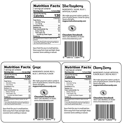 Blue Raspberry, Grape And Cherry Berry Cotton Candy Gift Set – U