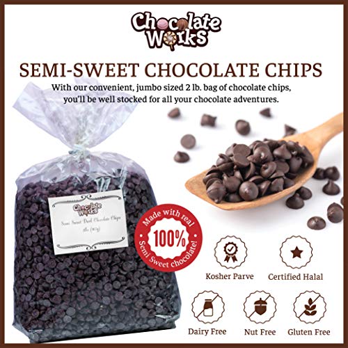 Semi-Sweet Mini Chocolate Chips By Chocolate Works | 2 Lb Jumbo