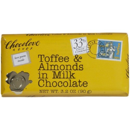 Chocolove Xoxox Milk Chocolate Toffee &Amp; Almond Bar - 3.2 Ozpack