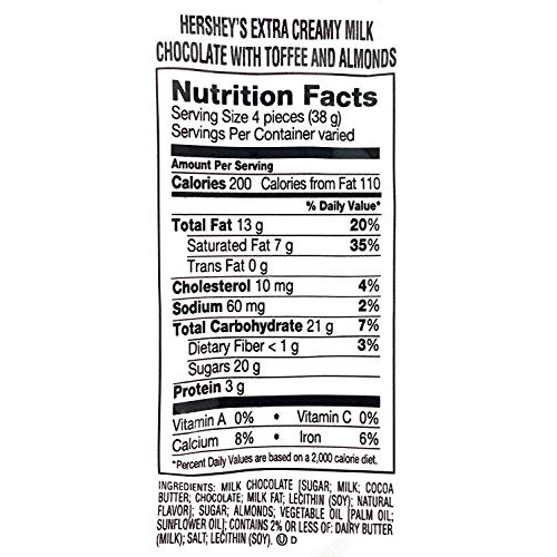 Hersheys Nuggets With Toffee, Almonds Extra Creamy Milk Chocola