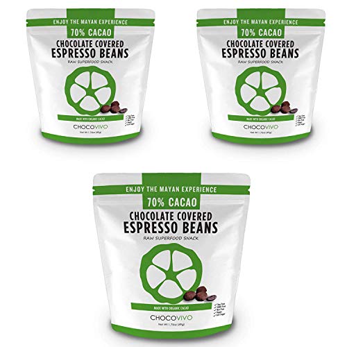 Chocovivo Dark Chocolate Covered Coffee Beans 70% Cacao, Superfo
