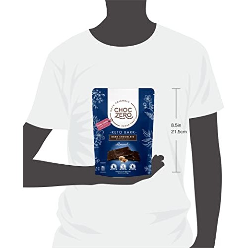 Choczeros Keto Bark, Dark Chocolate Almonds With Sea Salt. Suga