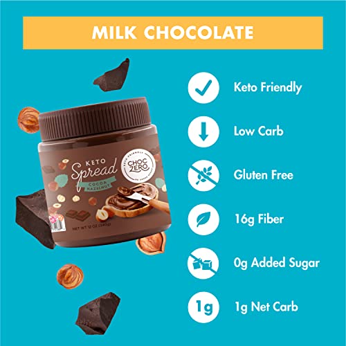 ChocZero Keto Milk Chocolate Hazelnut Spread - Keto Friendly, No...