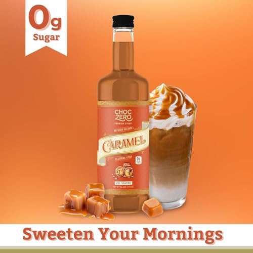 ChocZero Sugar Free Caramel Syrup for Coffee - Keto Flavoring Sy...