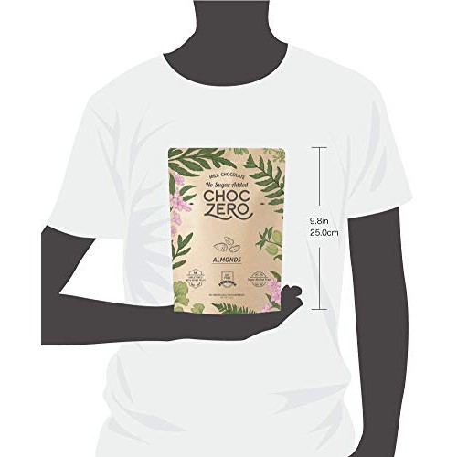 Choczeros Keto Bark, Milk Chocolate Almonds, No Added Sugar, Lo