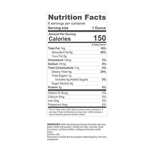 Choczeros Keto Bark, Milk Chocolate Almonds, No Added Sugar, Lo