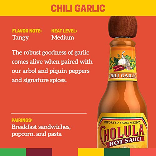 Cholula Chili Garlic Hot Sauce | 64 Ounce Bottle | Crafted With