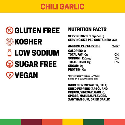 Cholula Chili Garlic Hot Sauce | 64 Ounce Bottle | Crafted With