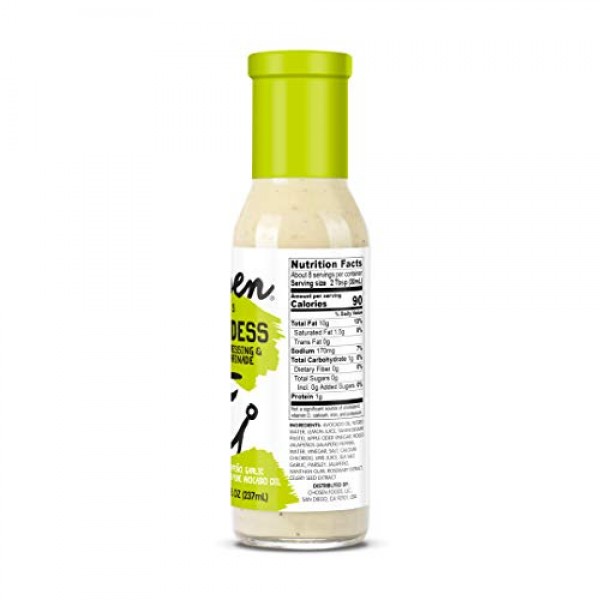 Chosen Foods Lime Avocado Oil Mayo 8 oz., Non-GMO, 100% Pure, Un...