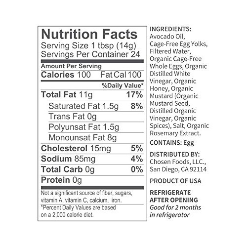 Chosen Foods 100% Pure Avocado Oil Mayo, 12 Ounce