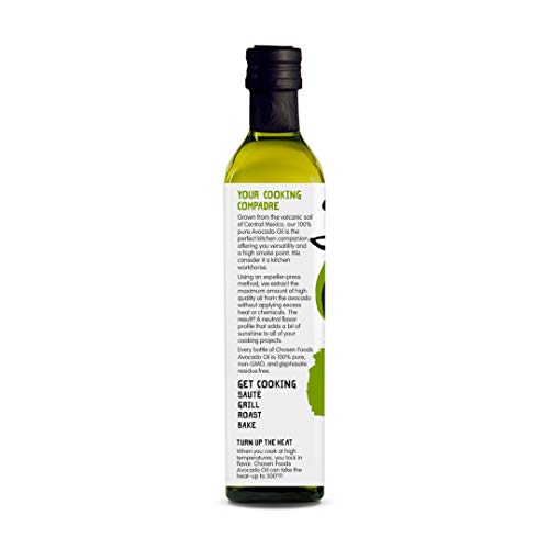 Chosen Foods 100% Pure Avocado Oil 8.4 Oz., Non-Gmo, For High-He