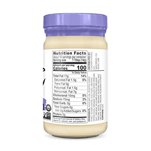 Chosen Foods Roasted Garlic Avocado Oil Mayo 8 Oz., Non-Gmo, 100
