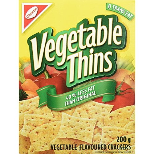 Christie Vegetable Thins, 40% Less Fat, Crackers, 200G/7Oz, Impo