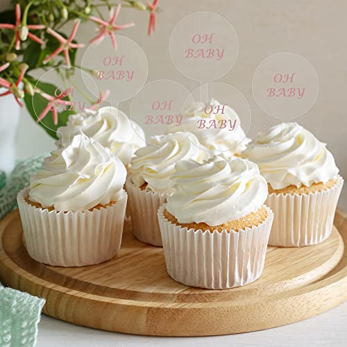 30 Pack 2 Inch Circle Acrylic Cupcake Toppers, Diy Clear Round B