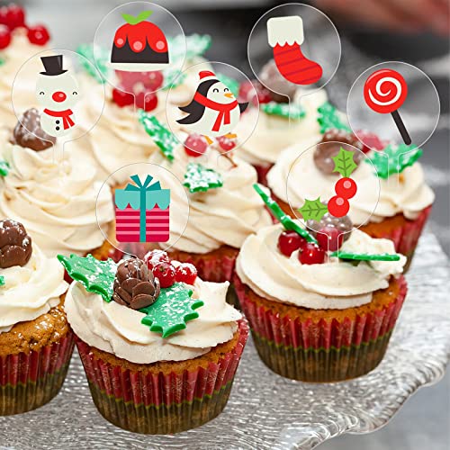 30 Pack 2 Inch Circle Acrylic Cupcake Toppers, Diy Clear Round B