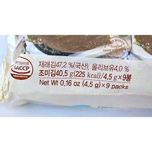 Chung Jung One, Seasoned Seaweed Snacks, 18 Count 18 Pack 4.5