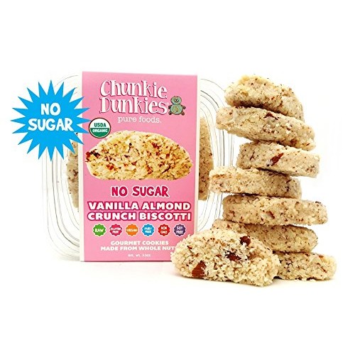 No Sugar Raw Vegan Vanilla Almond Biscotti 4 Packs 16 Oz
