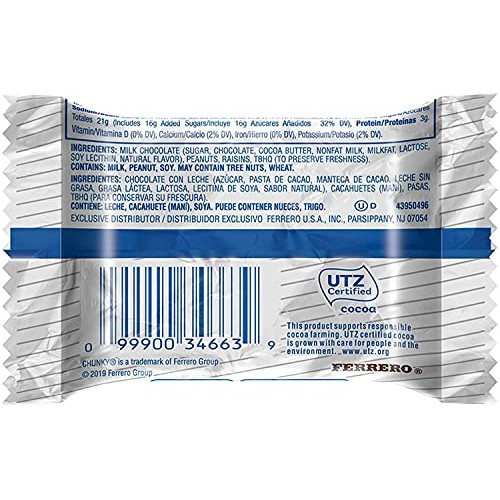 Chunky Milk Chocolate Candy Bars, Bulk Individually Wrapped Ferr