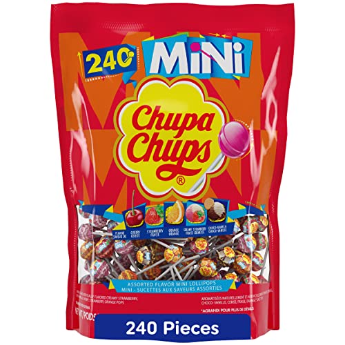 Chupa Chups Mini Lollipops, 240 Bulk Candy Suckers For Kids, Cre