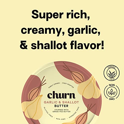 Churn Garlic & Shallot Butter, Flavored Butter Churned with Orga...