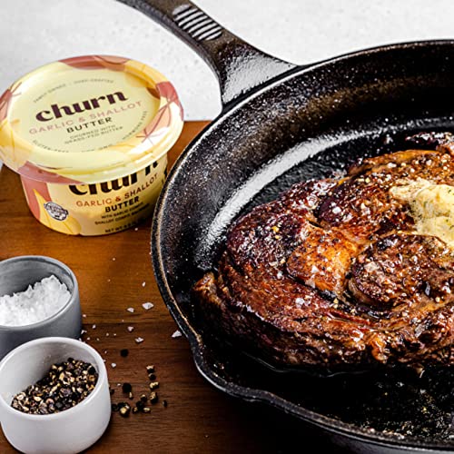 Churn Garlic & Shallot Butter, Flavored Butter Churned with Orga...