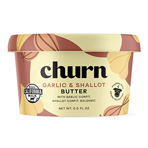 Churn Garlic & Shallot Butter, Flavored Butter Churned with Orga...