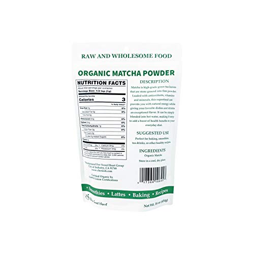 Cherie Sweet Heart Matcha Green Tea Powder - Usda Organic, Smoot