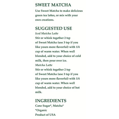 Organic Sweet Matcha Green Tea Powder, Cafe Style Blend by Cheri...
