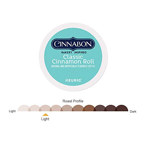 Cinnabon Classic Cinnamon Roll Coffee, Single Serve K-Cup Pod, F