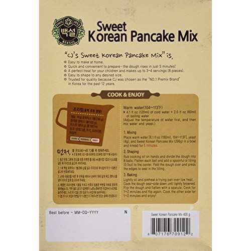 Korean Sweet Pancake Mix, Hotteok 14.10 Oz By Beksul Original