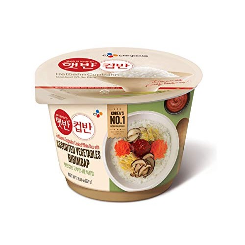 Cj Cupbahn Cooked Rice Bowl With Assorted Vegetables, Bibimbap,