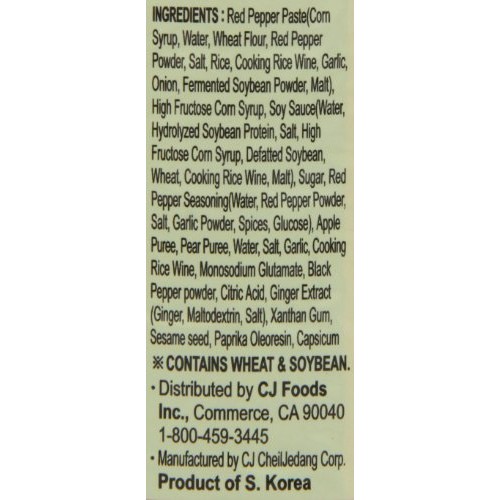 Cj Korean Bbq Sauce, Hot &Amp; Spicy Chicken &Amp; Pork, 29.63-Ounce B