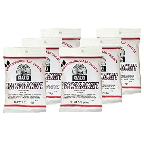 Claeys Natural Peppermint Candy, 6 Packages Of 6 Ounces Each