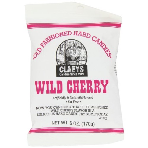 Claeys Old Fashioned Wild Cherry Candy, 6-Ounce Bags Pack Of 12