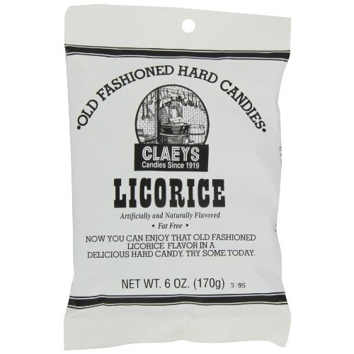 Claeys Licorice Hard Candy, 6-Ounce Packages Pack Of 12