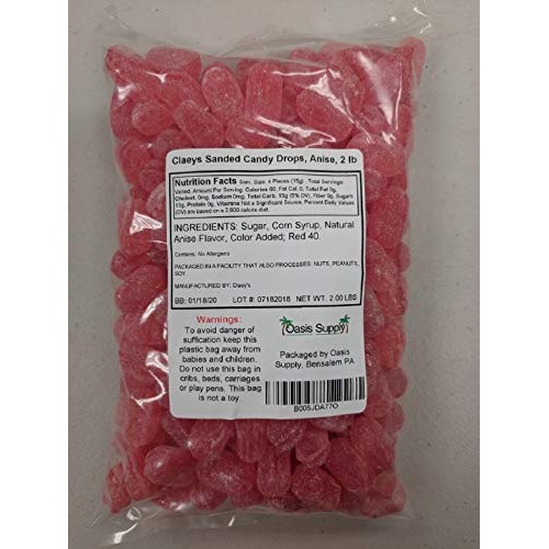 Claeys Anise Sanded Candy Drops, 2 Pound